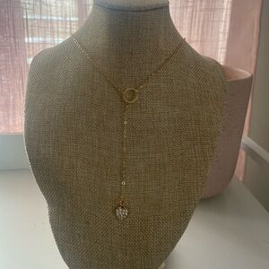 Gold Heart Drop Lariat Necklace - Women Jewelry
